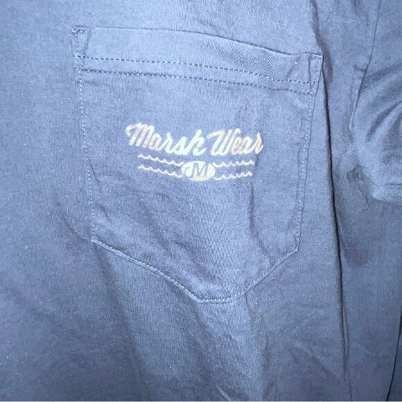 Men's Marsh Wear Navy Blue Long Sleeve T-Shirt - Picture 3 of 6